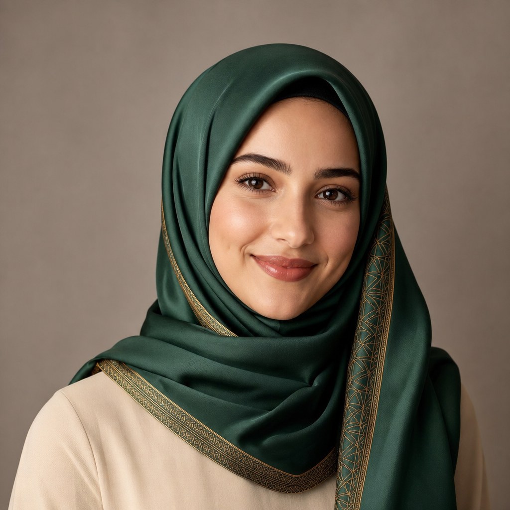 Result showing the scarf worn after virtual try-on